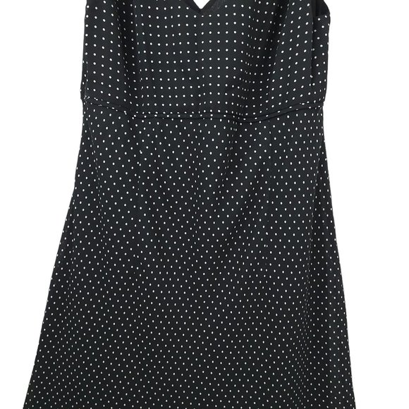 Ann Taylor Loft Black White Polka Dot Dress Size 6 Sleeveless Tied Knot Shoulder - Picture 12 of 13